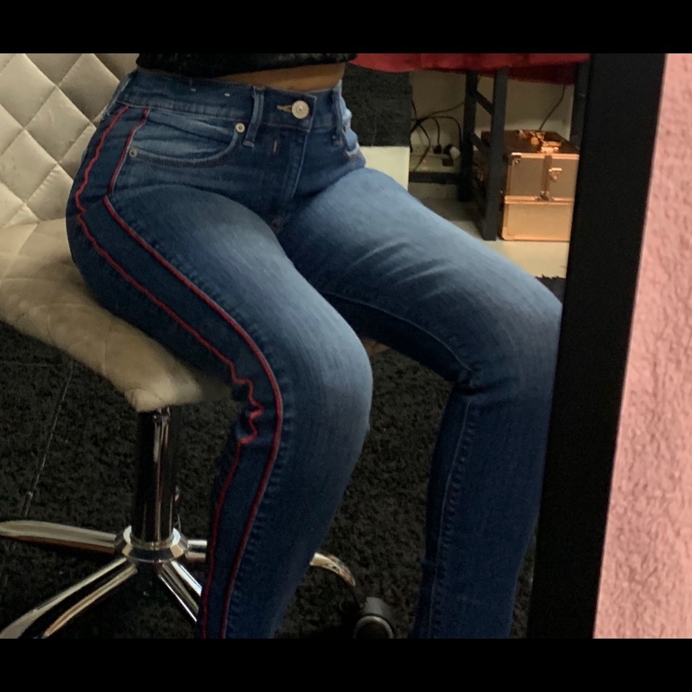 dark blue jeans